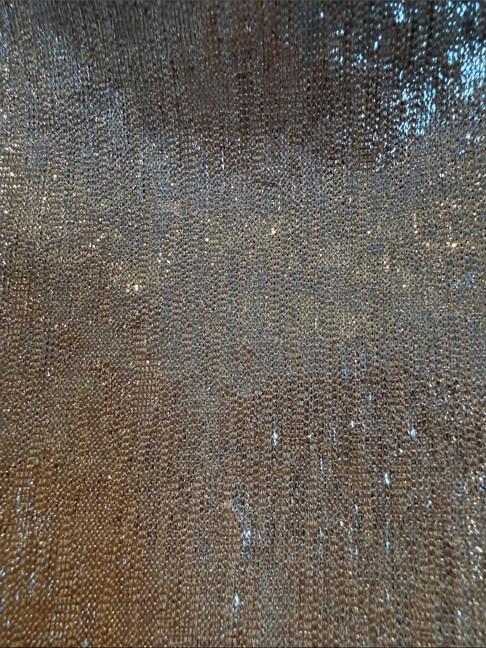 MARCELLA Metallic Champagne Shimmer Drape-Front Long Sleeve Top - Picture 3 of 4